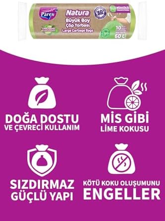 Büzgülü Çöp Torbası Büyük Boy 10’lu