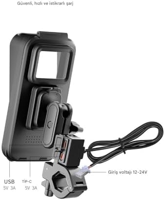 Alternative view of Su Geçirmez Gidon Bağlantılı Telefon Tutucu – USB Şarj Çıkışı, Kilitli Motosiklet & Bisiklet Telefon Tutacağı, Dayanıklı, Kolay Kurulum | YF-11