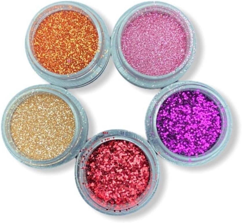 5 Adet Reçine Sim & Glitter Seti, Mum Nail Art Glitter Sim Seti Malzeme