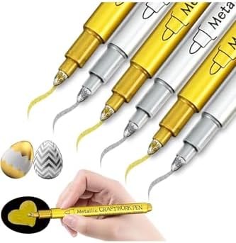 2li Gümüş ve Altın Kalem Marker Altlık Kenarları Için, Reçine Varak Kalem A25