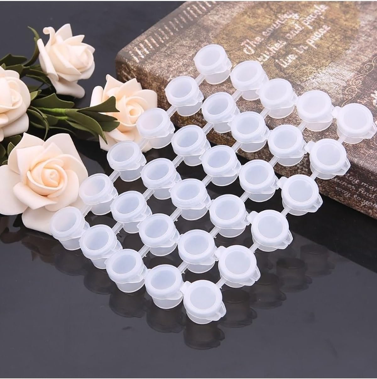 20 Gözlü Boya Kutusu 4 ml Kapaklı Plastik Boya Saklama Kutusu Boncuk Kutusu Lens Kutusu Mini Organizer