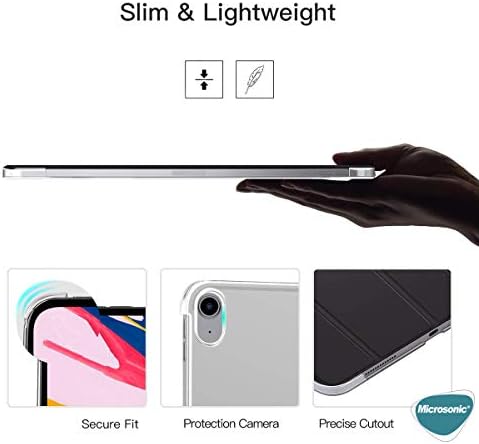 iPad Pro 11 2025 için Kılıf (A3357-A3358) Slim Translucent Back Smart Cover Siyah [iPad Pro 11 2025 ile Uyumlu Kılıf - Siyah]