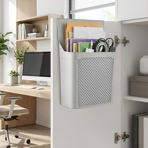 Life Büyük Askılı Düzenleyici Sepet – Vidasız Montaj, Dolap Kapağı Arkası Mutfak ve Banyo Organizeri