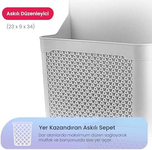 Alternative view of Life Büyük Askılı Düzenleyici Sepet – Vidasız Montaj, Dolap Kapağı Arkası Mutfak ve Banyo Organizeri