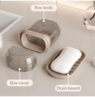 Alternative view of Şeffaf Kutu Şeklinde Plastik Katı Sabunluk Pratik Kullanımlı Hijyenik Banyo Sabun Kabı 1 ADET