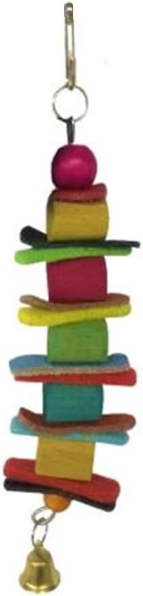 Derili Zilli Renkli Ahşap Kuş Oyuncağı 19 cm