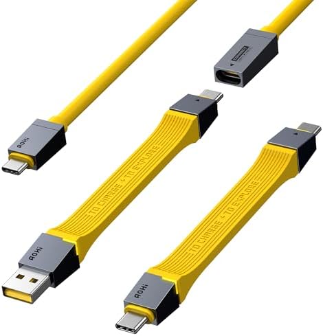 Alternative view of The Future 4-in-1 40Gbps 8K Destekli 240W PD 3.1 USB4 Süper Hızlı Şarj/Data Kablo, Youth 140W 3 Portlu Şarj Adaptörü Seti