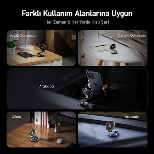 Alternative view of Superauto 45W Araç İçi Şarjı, 15W Şarj Aleti, Katlanır Telefon Tutucu