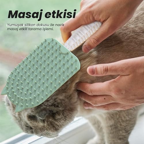 Alternative view of Silikon Tüy Toplayıcı Tarak, Kedi Tarağı, Kedi Fırçası, Evcil Hayvan Bakım Tarağı, Tüy Temizleme Fırçası, Evcil Hayvan Tüyü Toplayıcı, ATAPET (yeşil)
