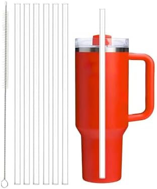 6 Adet 30 Cm Stanly Uyumlu Tritan Pipet Ve 1 Adet Temizleme Fırçası