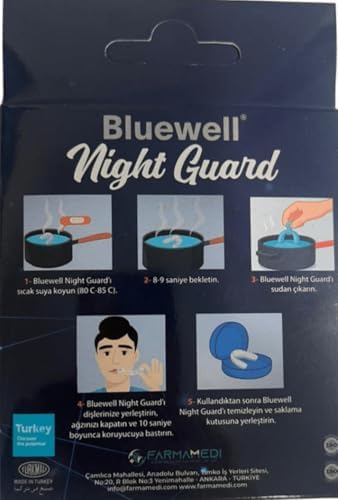 Bluewell Night Guard Diş Koruma Aparatı – Gece Diş Sıkma ve Gıcırdatma Koruyucu – Şeffaf ve Şekil Verilebilir Night Guard + Saklama Kutusu