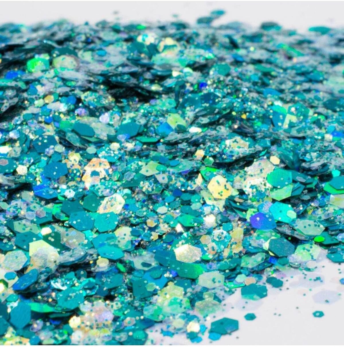 Turkuaz Chunky Glitter 4gr Holografik Reçine Tırnak Makyaj Glitter Cg26