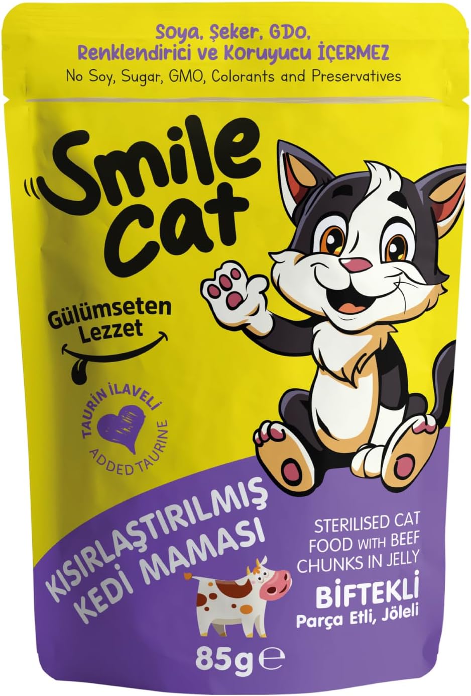 Smile Cat Pouch 85 gr Kısır Kedi Biftekli