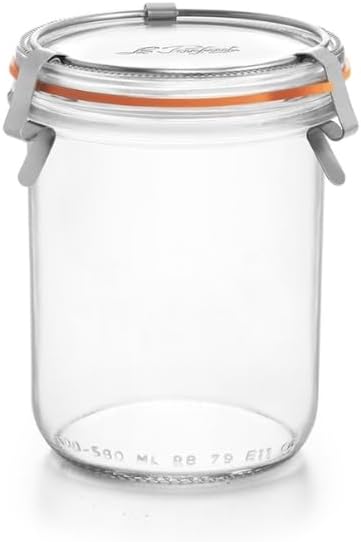 3 Klipsli Cam Kavanoz 580 ml (4 Adet)