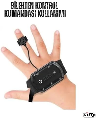 Giffy/Oyuncak Uzaktan ve Bilek Kumandalı Şarjlı Led Işıklı Full Fonksiyon Akrobat Aracı (Mor)