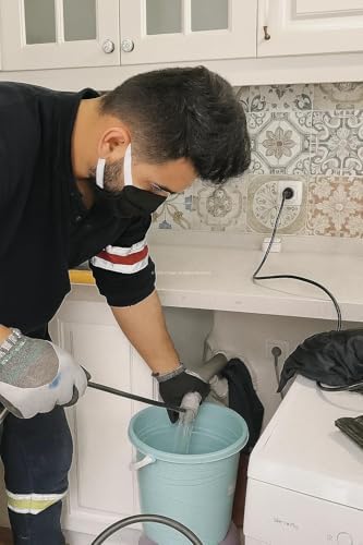 Kanal Açma Teli, 9 mm Kalınlık, Dayanıklı Metal Tel, Lavabo ve Gider Borusu Açacağı, Tıkanıklık Giderici, Spiral Tel, Ergonomik Sap, Kolay Kullanım, Lavabo, Tuvalet, Banyo, Küvet Açıcı (5 M)