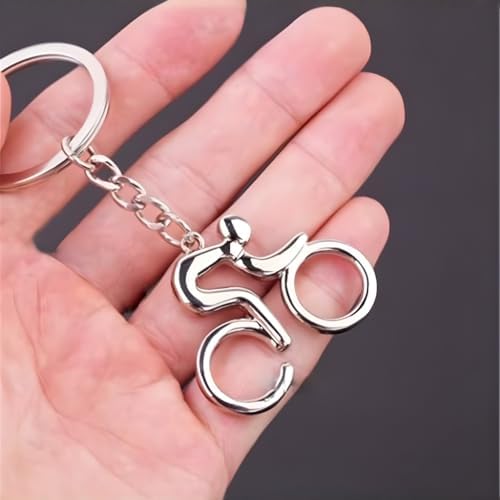 Kdot Tourer Bisiklet Anahtarlık, Gri Tonlarında, Metal, Spor Temalı, 6 cm, 30 gram, Bisiklet Figürlü