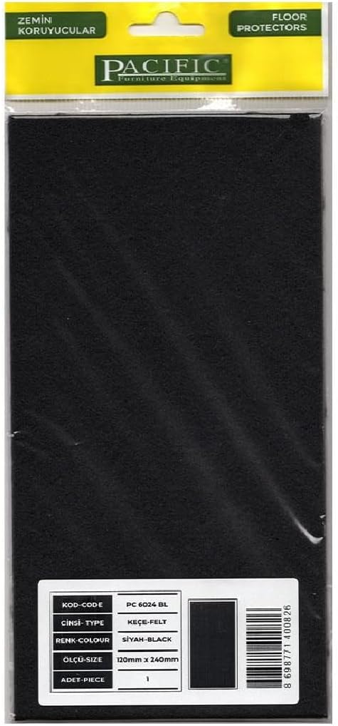 Mobilya Keçesi,Kendinden Yapışkanlı Zemin Koruyucu Siyah (120x240mm)