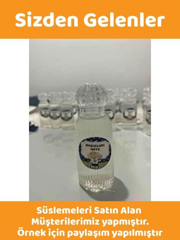 Alternative view of 25 Adet 50 ML DNZ21TAÇ Dezenfektan Kolonya Parfüm Hediyelik Nikah Nişan Düğün İçin Boş Plastik Şişe