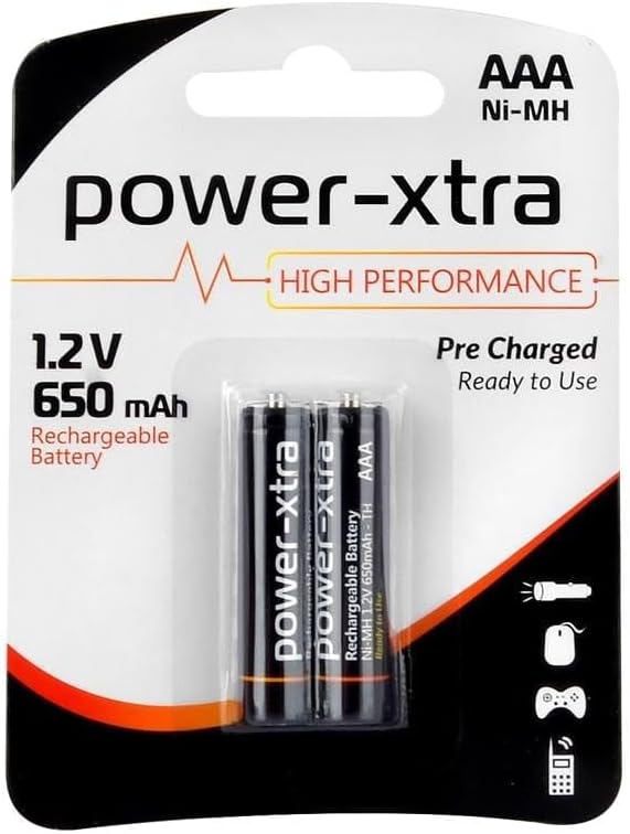 Power-Xtra 1.2V 650 mAh AAA ince Şarjlı Ni-Mh Pil - 2li Blister
