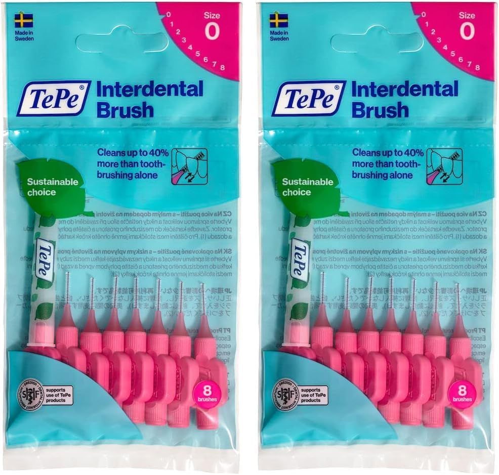 0.4 MM - PEMBE Diş Arayüz Fırçası (1 x 8 Adet) (2 paketi)