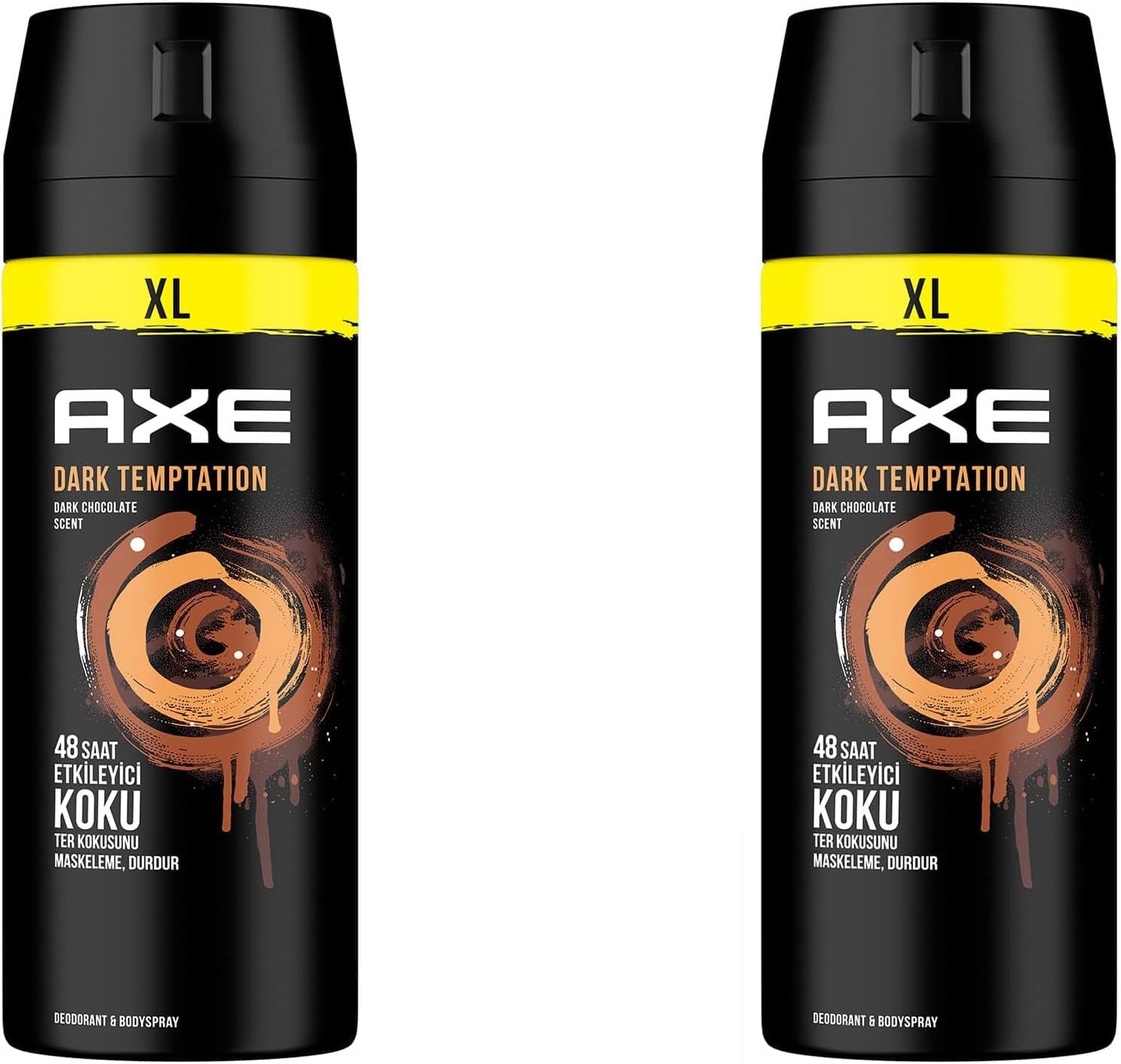 Axe Erkek Deodorant & Bodyspray Dark Temptation 48 Saat Etkileyici Koku 200 ml (2 paketi)
