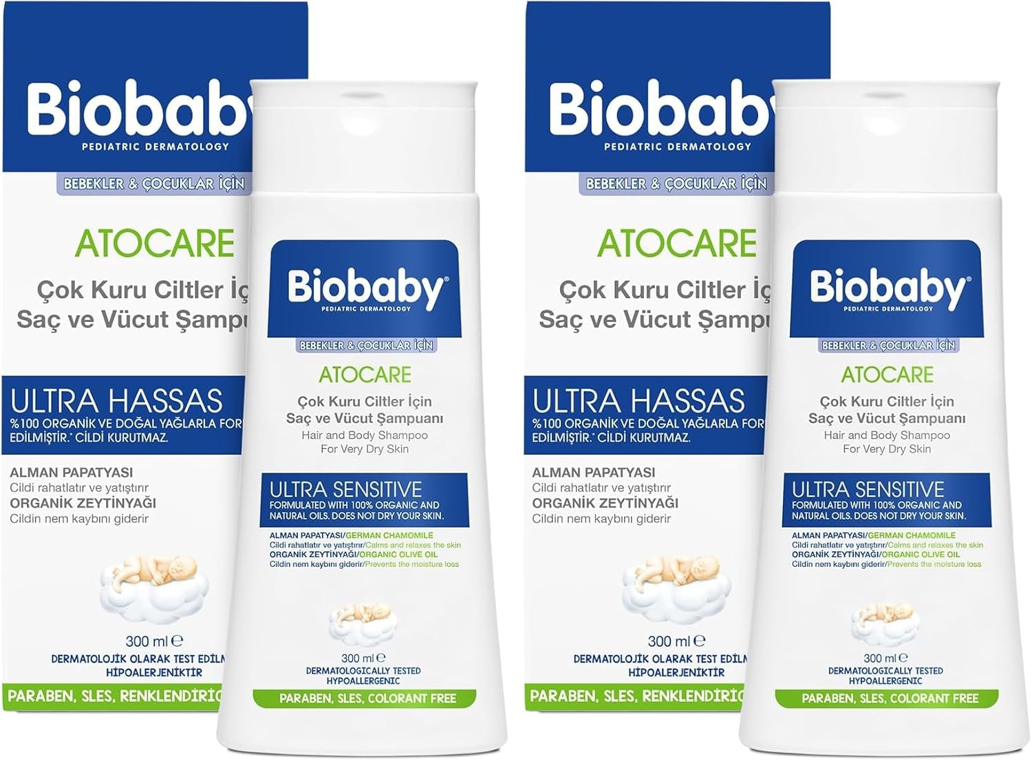 Biobaby Atopik Ciltler İçin Şampuan 300 Ml (2 paketi)