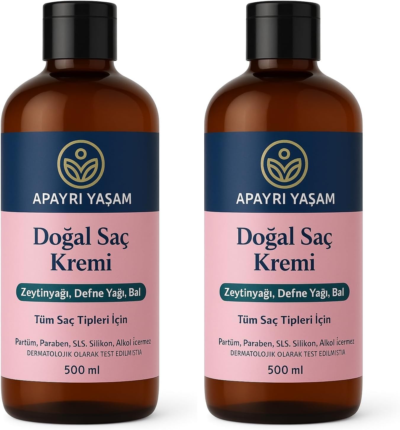 Zeytinyağı Yağı Bal Özlü Tüm Saç Tipleri İçin Doğal Saç Kremi 500 ML (2 paketi)