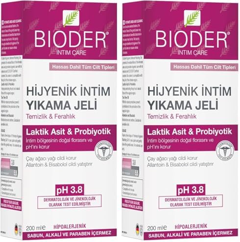 Bioder Hijyenik İntim Yıkama Jeli Hipoalerjenik Tüm Ciltler (1 x 200 mL) (2 paketi)