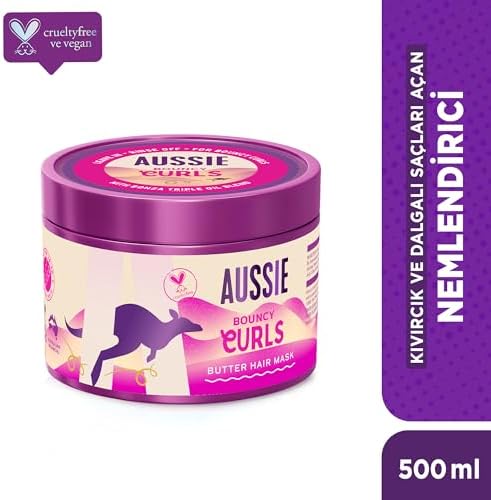 Aussie Bouncy Curls Kıvırcık ve Dalgalı Saçları Açan ve Nemlendiren Saç Maskesi 500ml (2 paketi)