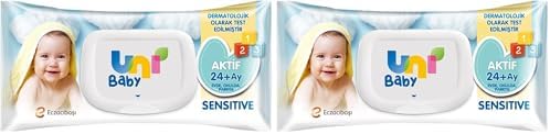 Uni Baby Aktif Sensitive Bebek Islak Mendil 24+ Ay 12x90 Adet (2 paketi)