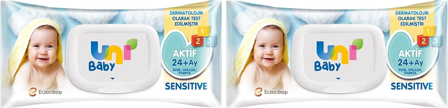 Alternative view of Uni Baby Aktif Sensitive Bebek Islak Mendil 24+ Ay 12x90 Adet (2 paketi)