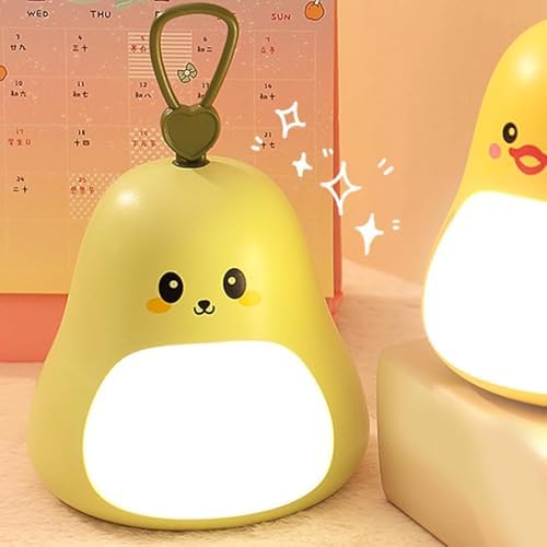 Tasarımlı Gece Lambası – 3 Kademeli Işık Ayarı, RGB Atmosfer Modu, USB Şarjlı, Taşınabilir Silikon Bebek Uyku Işığı, Yumuşak Gece Aydınlatması, Bebek–Çocuk Odası İçin (Açık Yeşil)