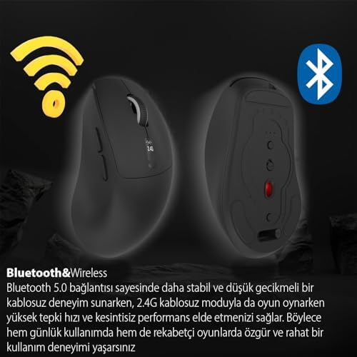 Alternative view of IWM-397T Kablosuz Mouse | 7D Sessiz Tuş 500mAh Şarjlı LED Gösterge Paneli 3200 DPI