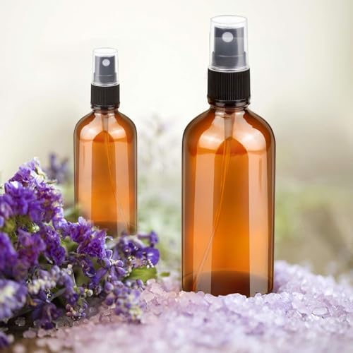 2 Adet 50 ml Kapaklı Siyah Sprey 50 Cc Fısfıs Kolonya Dezenfektan Kahverengi Cam Şişe (Şişe | Siyah Sprey, 50 ml)