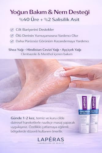Ayak ve Topuk Çatlak Bakım Kremi%40 Üre ve%2 Salisilik Asit Nasır, Sert ve Ölü Deriler, Ayak Kokusu Karşıtı Krem 75ml
