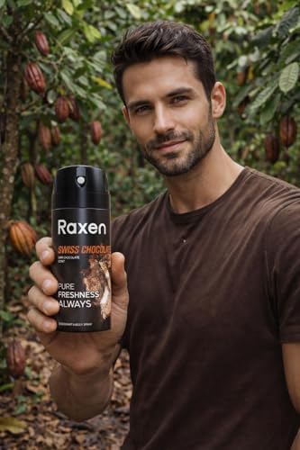 Raxen Erkek Deodorant Spreyi - Chocolate Serisi - 150ml - Etkili Ter Kokusu Önleyici - Alüminyumsuz ve Leke Bırakmayan Formül - Gün Boyu Ferahlık Veren Erkek Vücut Spreyi
