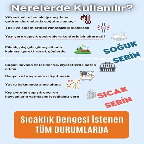 Alternative view of 4 Mevsim Kedi Köpek Minderi 60×40 Yıkanabilir Pet Yatağı Kedi Köpek Serinletici Minder 60×40 | 4 Mevsim Yatak, Soğutucu Jel, Isı Yalıtımı, Kaymaz Pet Mat