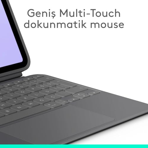 Alternative view of Combo 11 inç iPad Pro M4 ile Uyumlu Türkçe Klavyeli Tablet Kılıfı - Gri