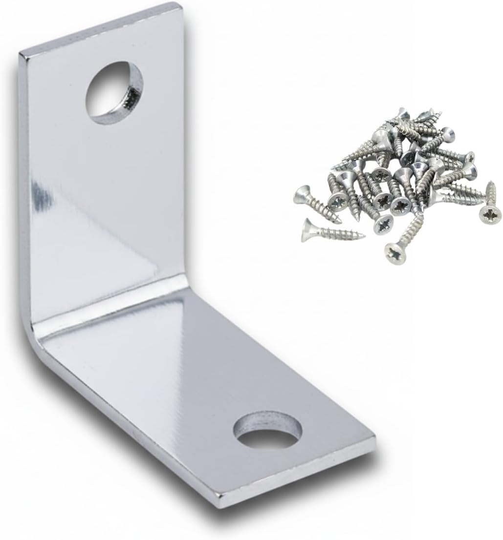 Alternative view of L Tipi Metal Köşebent, Mobilya ve Dolap için Deprem Sabitleyici Bağlantı Aparatı, 25x25x15 mm, 10 Adet, Gümüş Renk