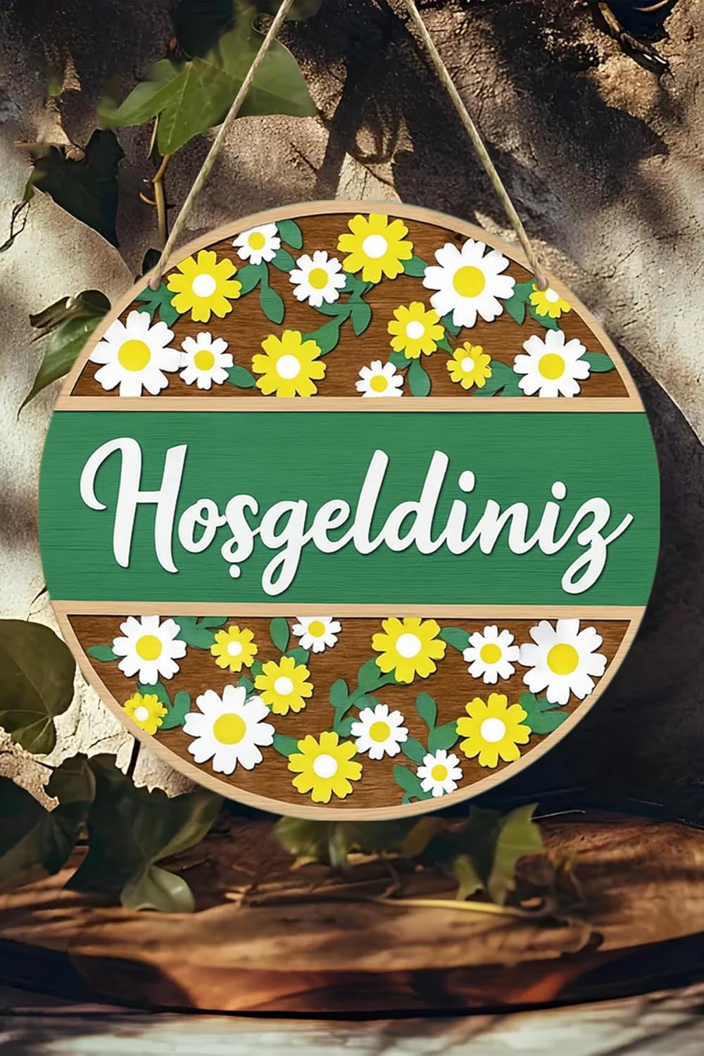 Hoş Geldiniz Uv Baskı 3D Görünümlü Mdf Kapı Süsü | Askılı Silinebilir Dekoratif Ks017,Ks017 20 X