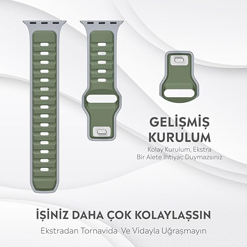 Series SE/11/10/9/8/7/6/5/4/3 ile Uyumlu Silikon Kordon 46mm/45mm/44mm, Series 10 42mm/41mm/40mm/38mm