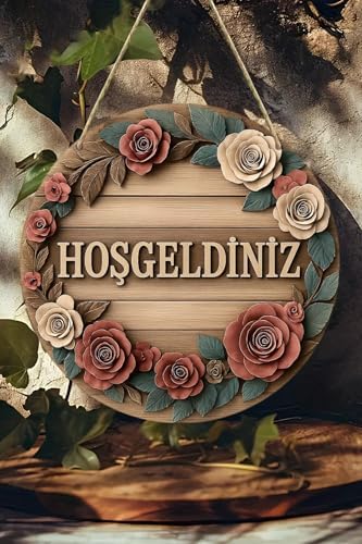 Hoş Geldiniz Çiçekli Uv Baskı 3D Görünümlü Mdf Kapı Süsü | Askılı Silinebilir Dekoratif Ks013,Ks013 20 X