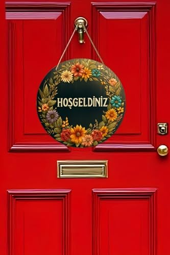 Hoş Geldiniz Uv Baskı 3D Görünümlü Mdf Kapı Süsü | Askılı Silinebilir Dekoratif Ks015,Ks015 20 X