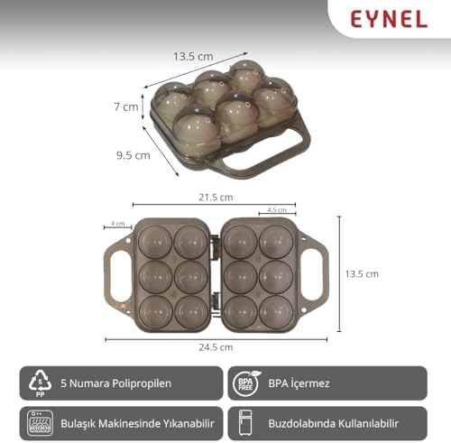 Saplı 6'lı Yumurta Taşıma Kutusu, Plastik Buzdolabı İçin Yumurtalık Pikniklik Pratik Yumurta Taşıma Kabı (Şeffaf, 1 Adet)