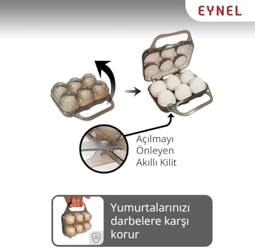 Alternative view of Saplı 6'lı Yumurta Taşıma Kutusu, Plastik Buzdolabı İçin Yumurtalık Pikniklik Pratik Yumurta Taşıma Kabı (Şeffaf, 1 Adet)