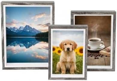 Premium Serisi Ahşap Resim Çerçevesi 3' lü Set (10 * 15-13 * 18-15 * 20 cm)