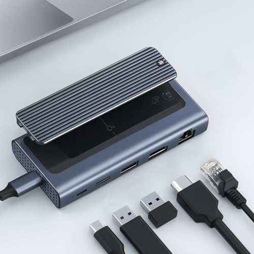 USB-C Docking Station with M.2 NVMe Enclosure – 4K 60Hz HDMI, 1000Mbps Ethernet, 2×USB 3.2 Gen2 10Gbps, 90W PD Şarj Desteği, 2280/2242 NVMe SSD Harici Disk Kutusu | ZR1145