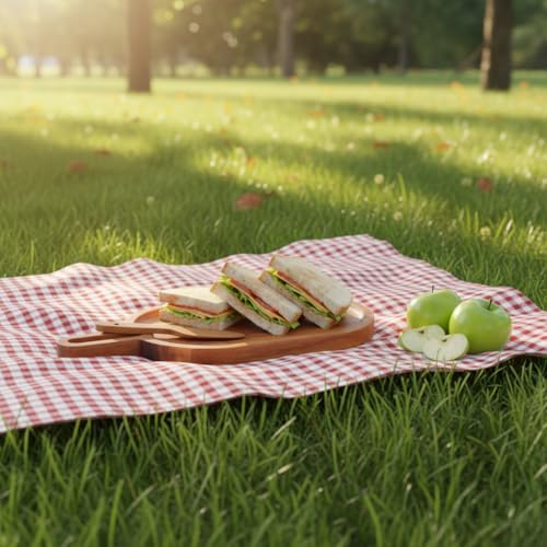 Doğal Akasya Ahşap Oval Peynir ve Sunum Tahtası – 30x14 cm Saplı Servis Tepsisi, Yanında Özel Ahşap Peynir Bıçağı İle (2 Parça Set)