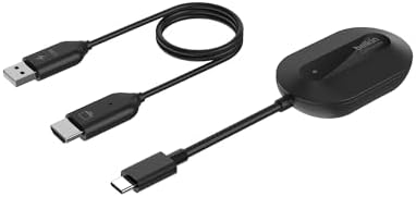 ConnectAir Kablosuz HDMI Görüntü Adaptörü, USB-C Dizüstü Bilgisayar, Tablet, Telefon, Projektör, Tak ve Çalıştır Alıcı, 1080p@60Hz HD Akış, Ekran Paylaşımı, Seyahat Aksesuarı, Wi-Fi Gerektirmez